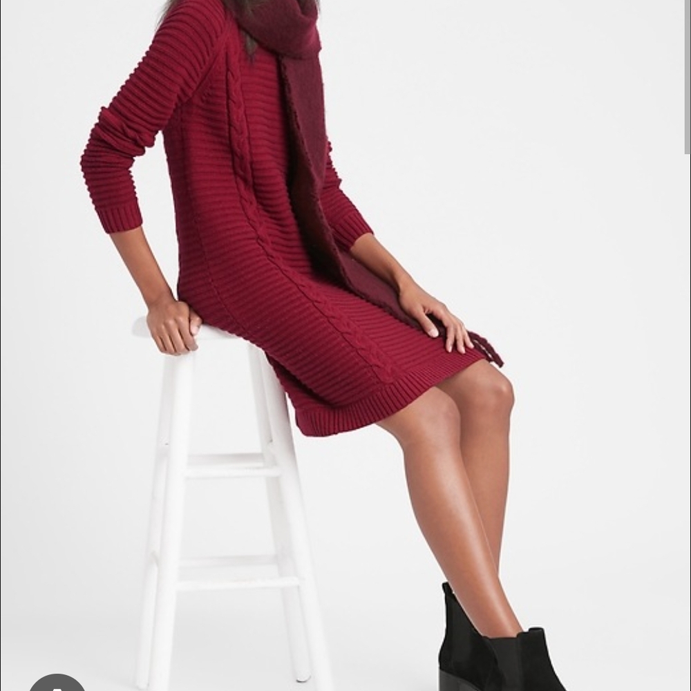 Women's Burgundy Knit Dress